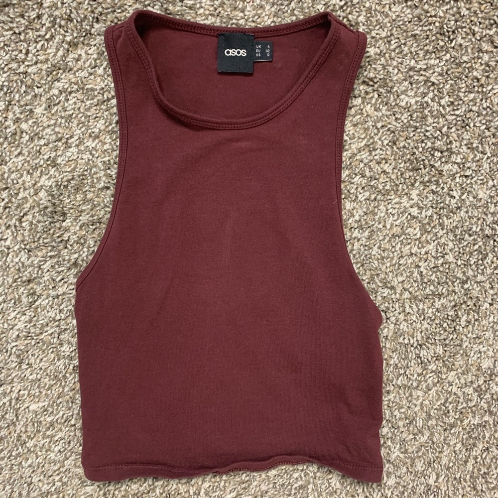 ASOS burgundy crop top